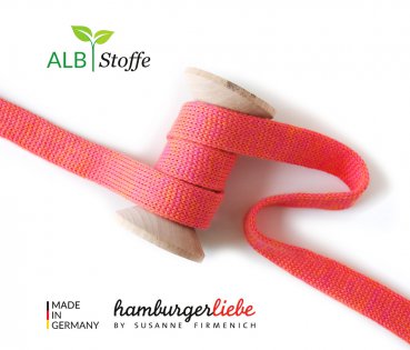 Bio Flachkordel - 1,2 cm -  A55/A80 - ortensia mélange - Albstoffe - Hamburger Liebe
